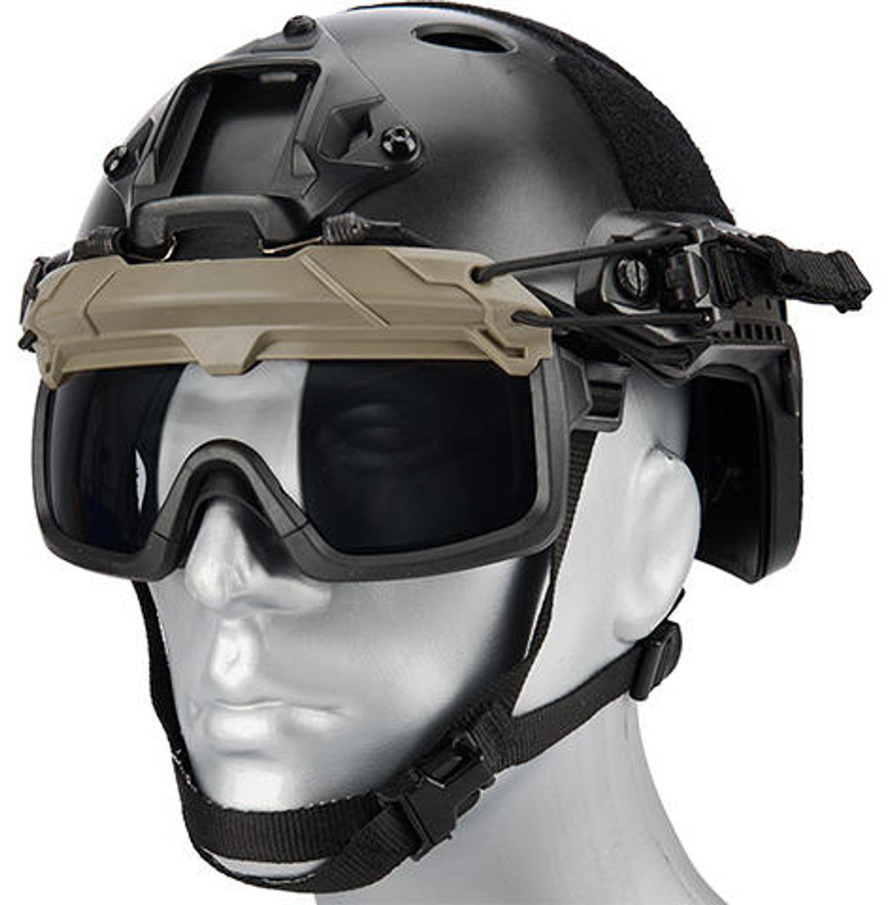 Lancer Tactical Helmet Safety Goggles, Smoke Lens, Foliage