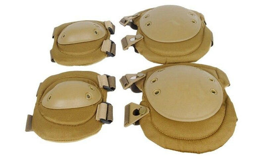 Lancer Tactical Knee and Elbow Pad Set, Tan