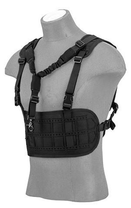 Lancer Tactical Laser Cut Airsoft Chest Rig w/ Sling, Black