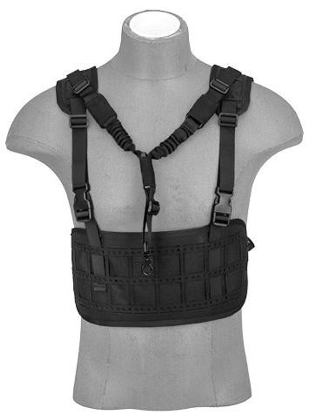 Lancer Tactical Laser Cut Airsoft Chest Rig w/ Sling, Black