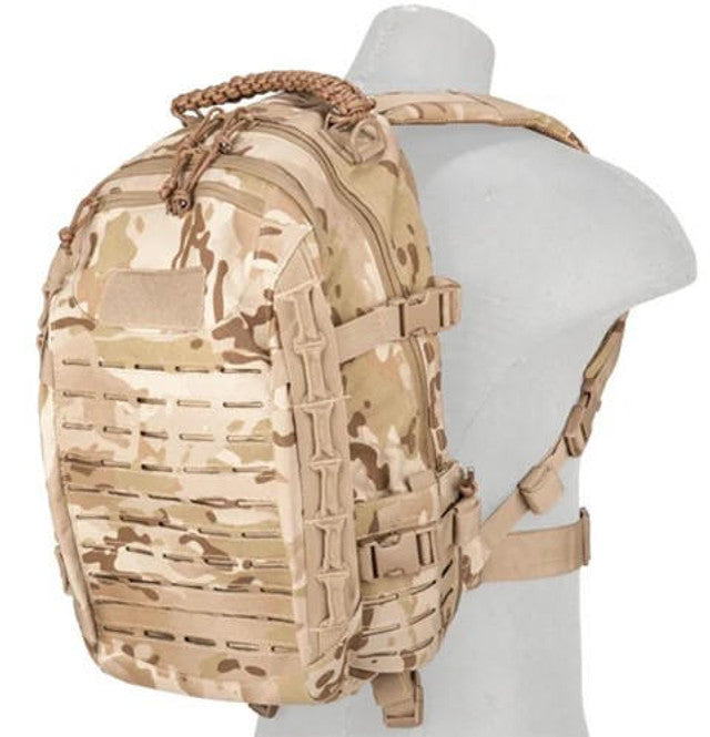 Lancer Tactical Laser-Cut PALS Backpack, Camo Arid