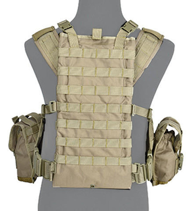 Lancer Tactical Modular Chest Rig PALS MOLLE Vest w/ Hydration Pack Slot, Camo