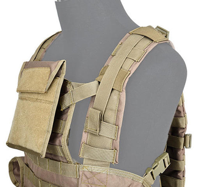 Lancer Tactical Modular Chest Rig PALS MOLLE Vest w/ Hydration Pack Slot, Camo