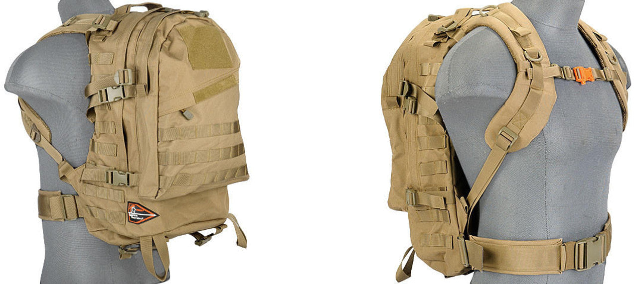 Lancer Tactical Nylon 3-Day Assault Pack, Tan