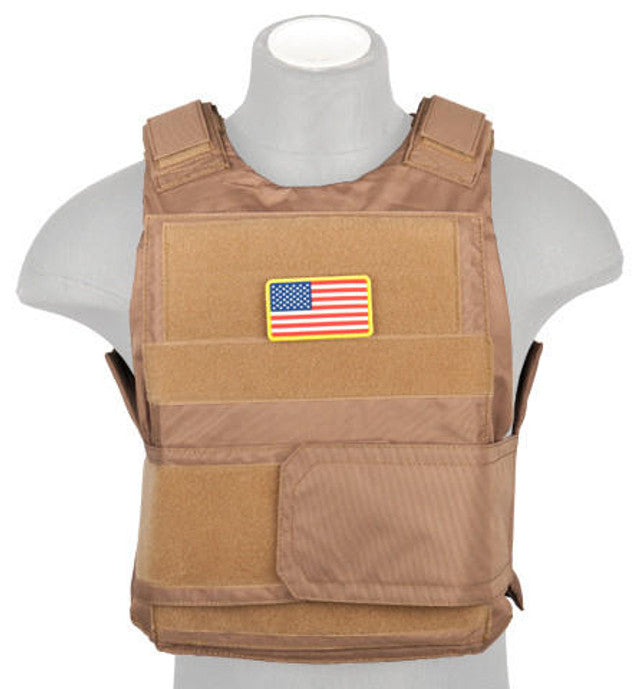 Lancer Tactical Nylon Body Armor Tactical Vest, Khaki