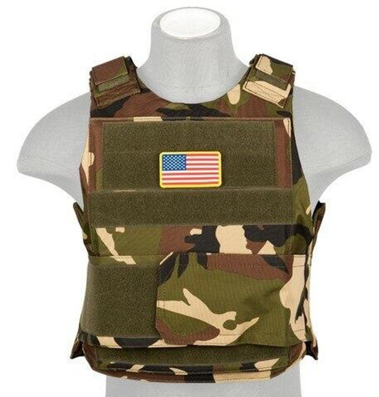 Lancer Tactical Nylon Body Armor Vest, Woodland