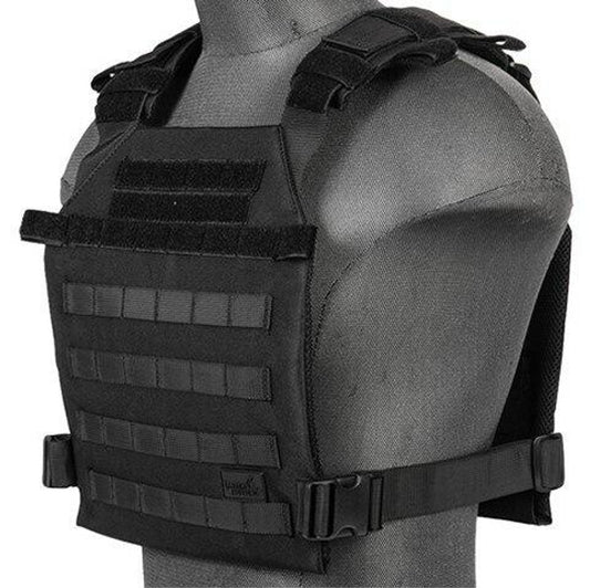 Lancer Tactical Nylon Lightweight Plate Carrier, Black