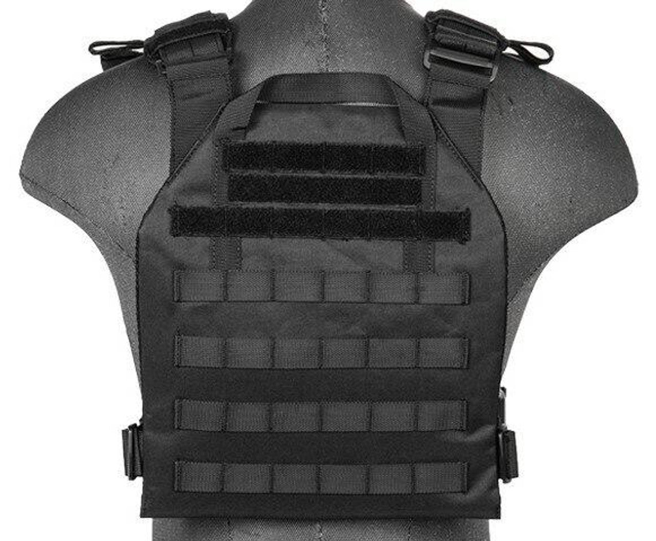 Lancer Tactical Nylon Lightweight Plate Carrier, Black