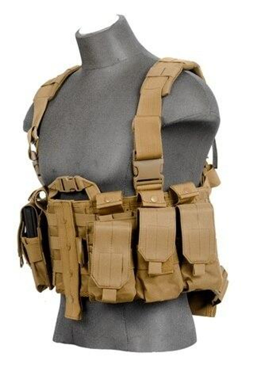 Lancer Tactical Nylon M4 Chest Harness, Tan