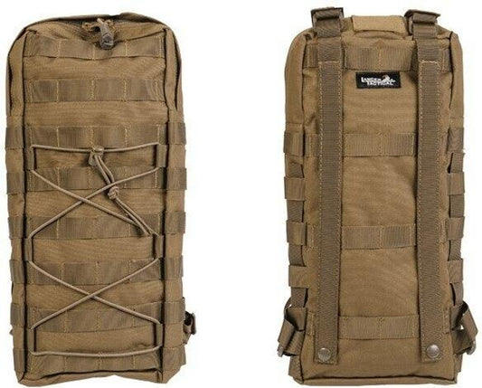 Lancer Tactical Nylon MOLLE Attachable Hydration Backpack, Tan