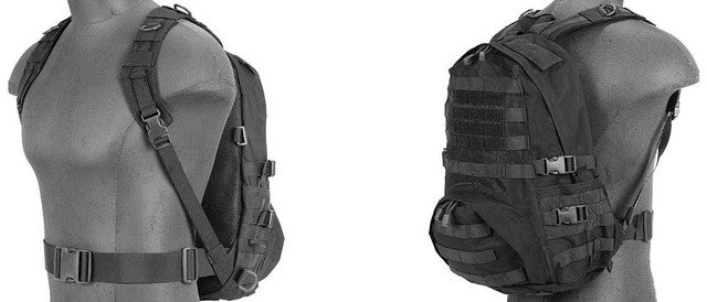 Lancer Tactical Nylon Patrol Backpack, Black