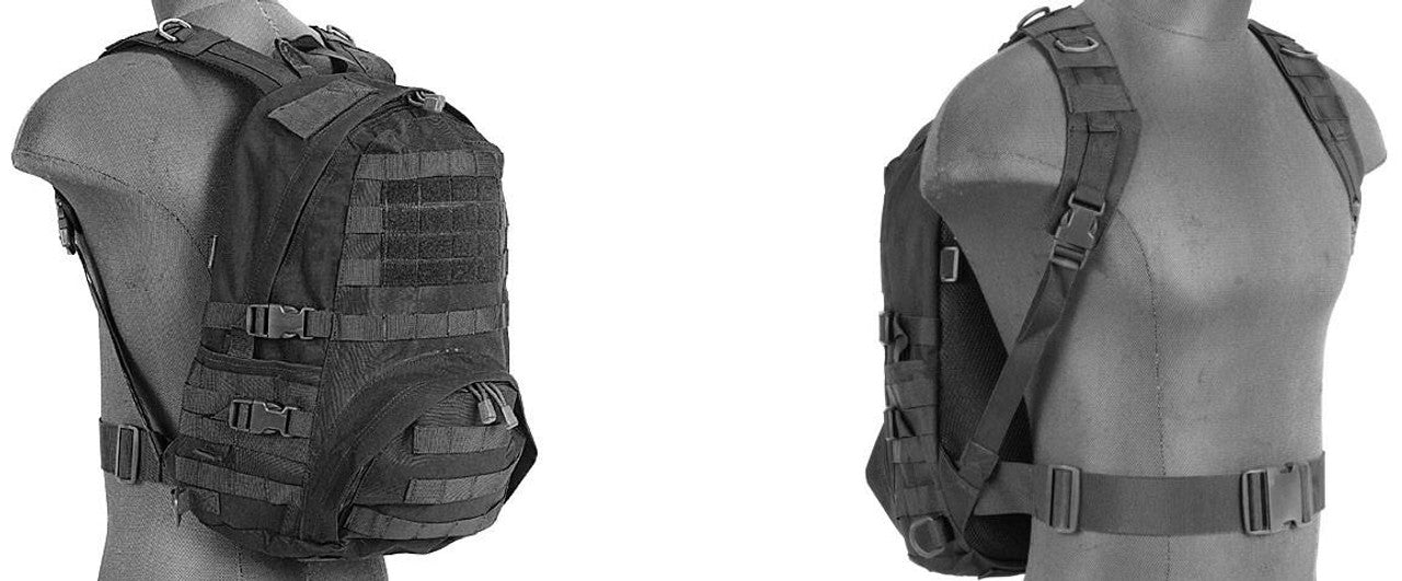 Lancer Tactical Nylon Patrol Backpack, Black