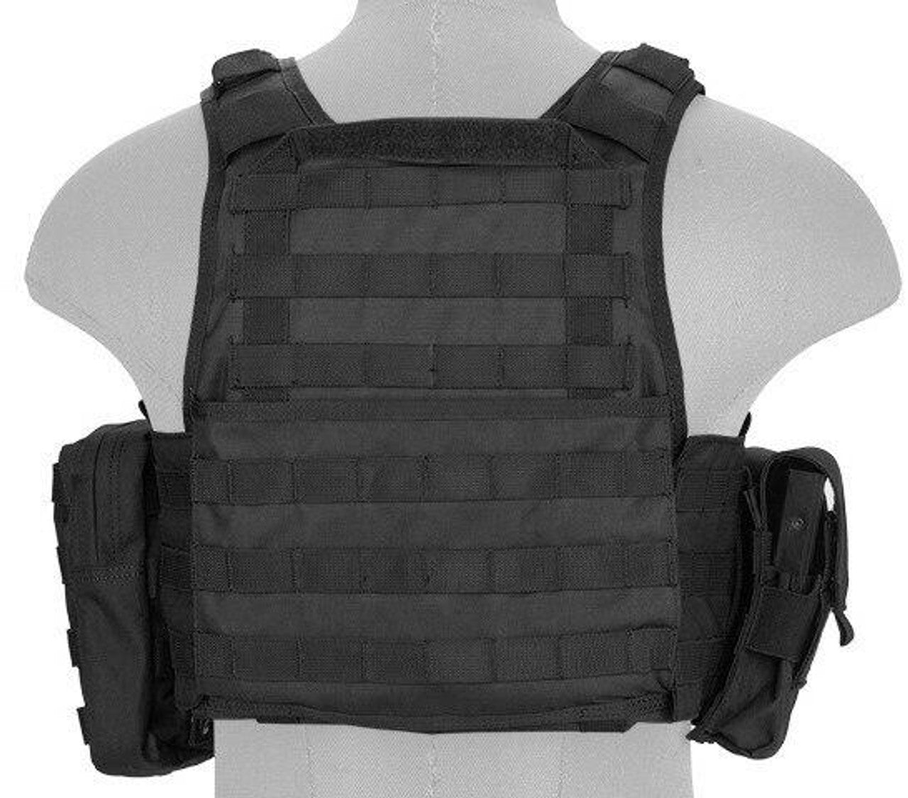 Lancer Tactical Nylon Tactical Assault Plate Carrier, Black