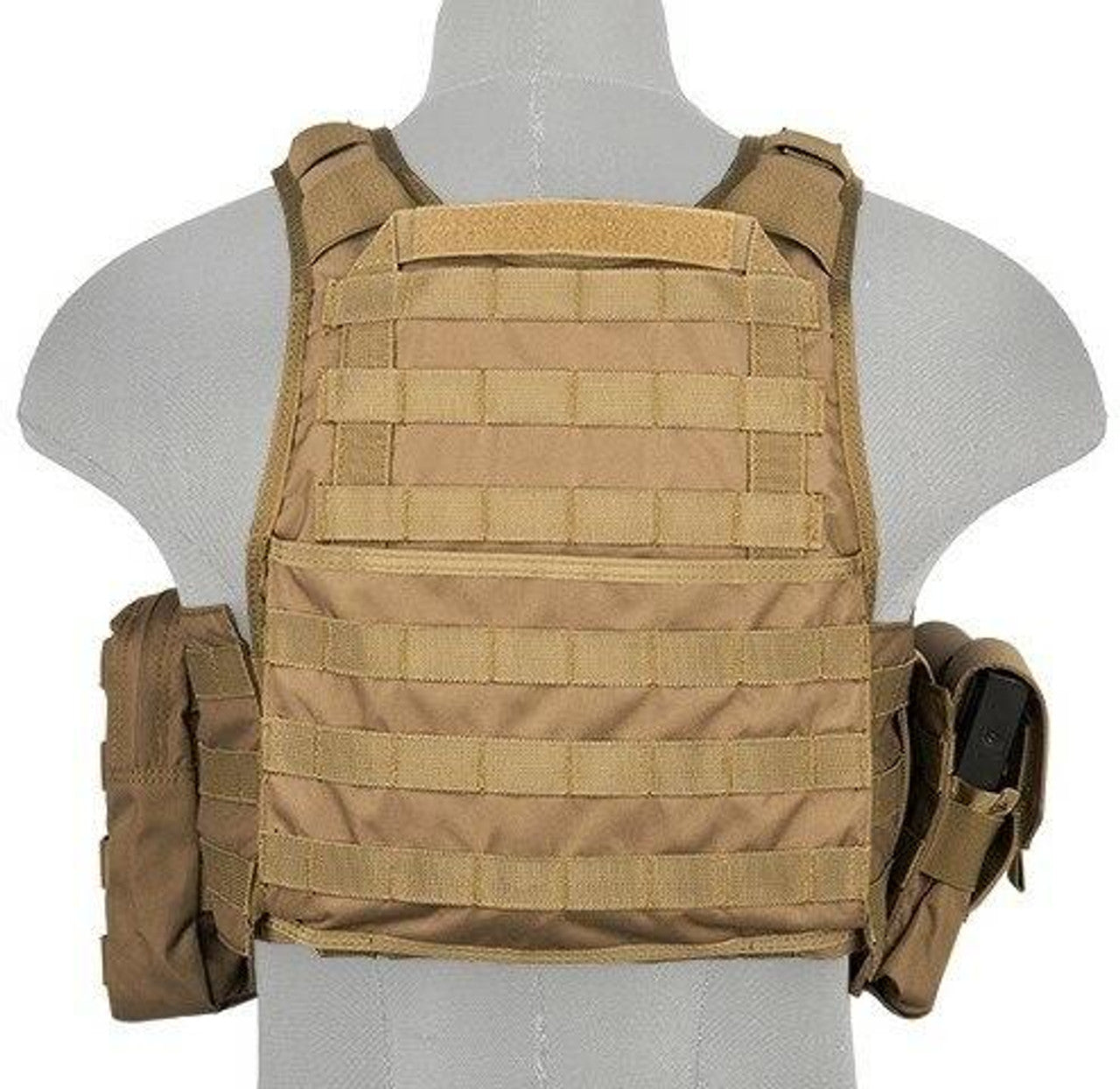 Lancer Tactical Nylon Tactical Assault Plate Carrier, Tan