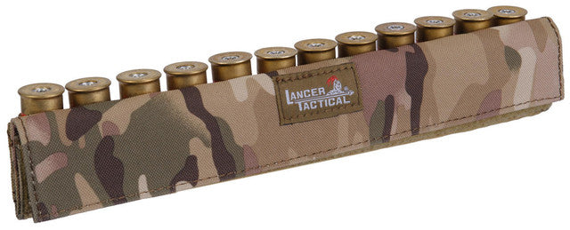 Lancer Tactical Shotgun Shells 12rd Holder For Sling or Belt, Camo