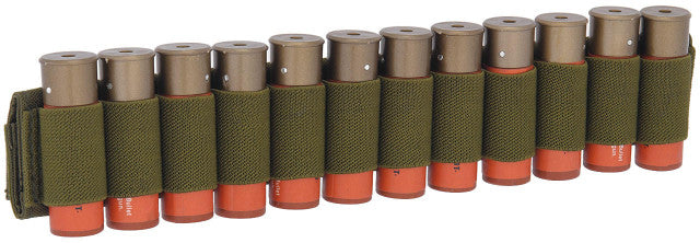 Lancer Tactical Shotgun Shells 12rd Holder For Sling or Belt, OD Green