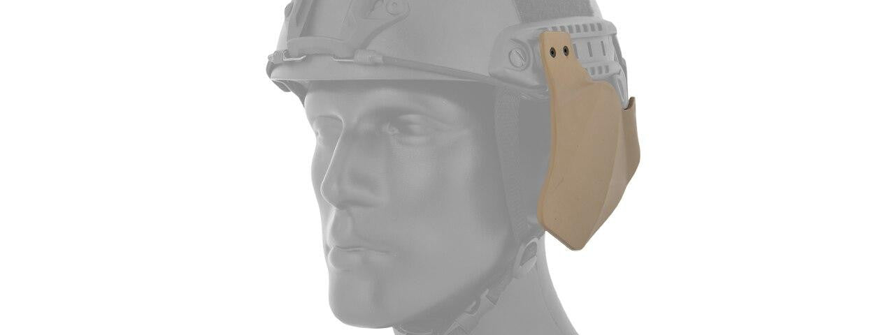 Lancer Tactical Side Covers for Military Style Railed Helmets - Tan