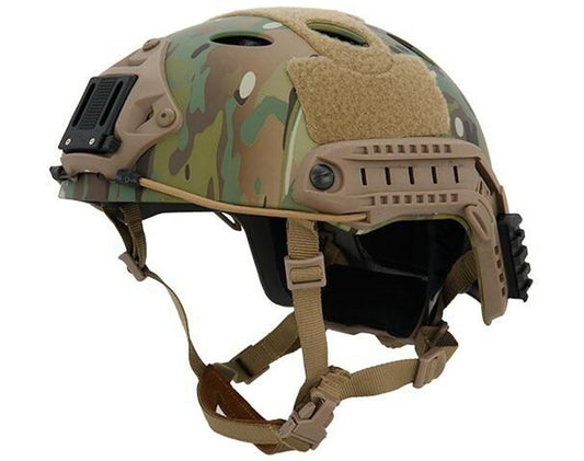 Lancer Tactical SpecOps Military Style Helmet, PJ Type with Rails and Velcro, Modern Camo