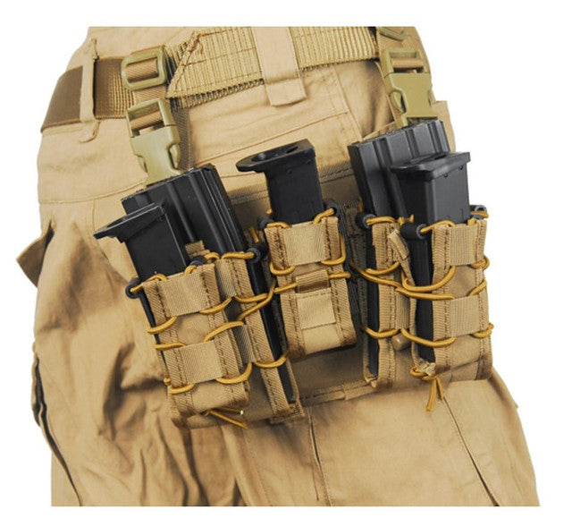 Lancer Tactical TKO Mag Pouch Leg Rig, Tan