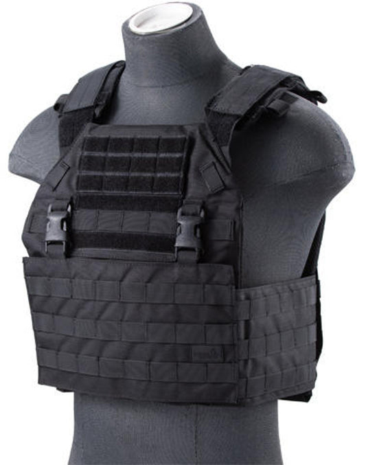 Lancer Tactical Vest with Molle Webbing and Detachable Buckles, Black