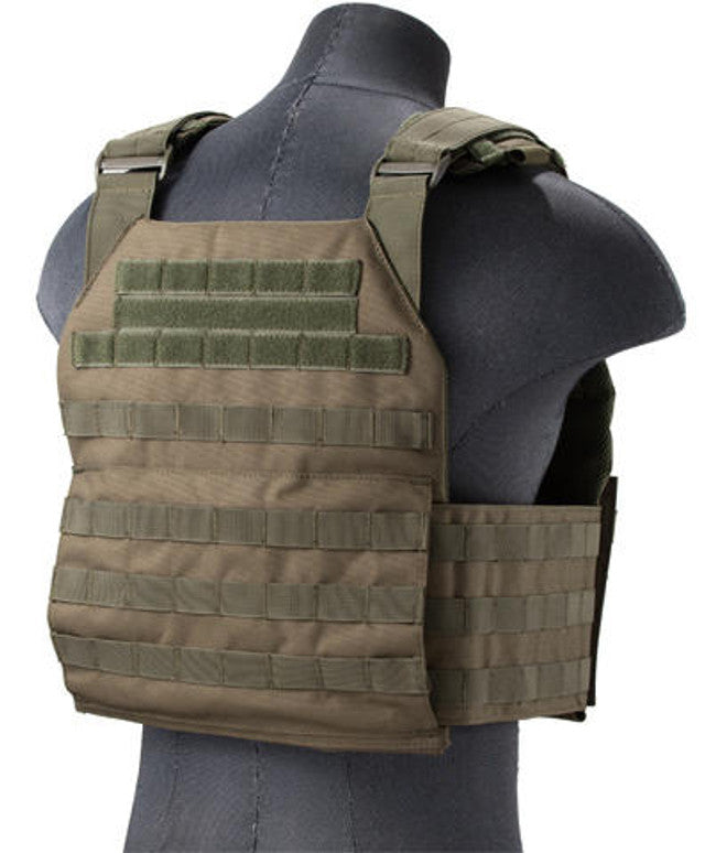 Lancer Tactical Vest with Molle Webbing and Detachable Buckles, OD Green