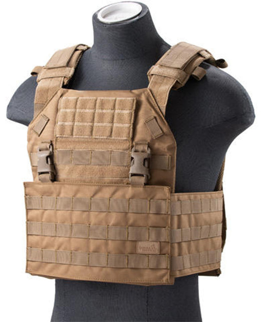 Lancer Tactical Vest with Molle Webbing and Detachable Buckles, Tan