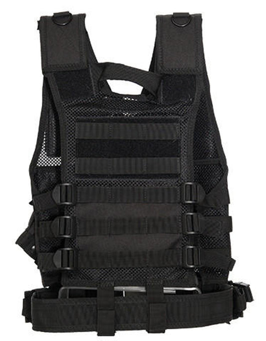 Lancer Tactical Youth Size Cross Draw Vest w/ Holster, Black