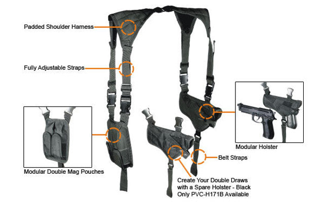 Leapers Deluxe Universal Horizontal Shoulder Holster