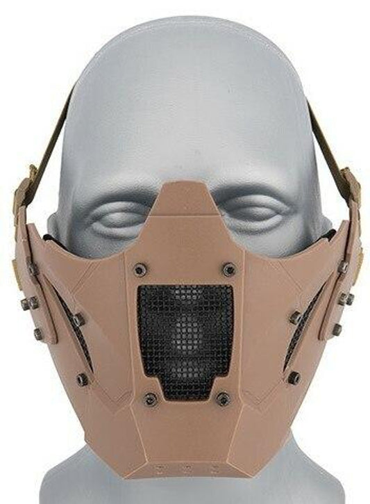 Mesh & Polymer Retro Mecha Lower Face Protection System, Tan