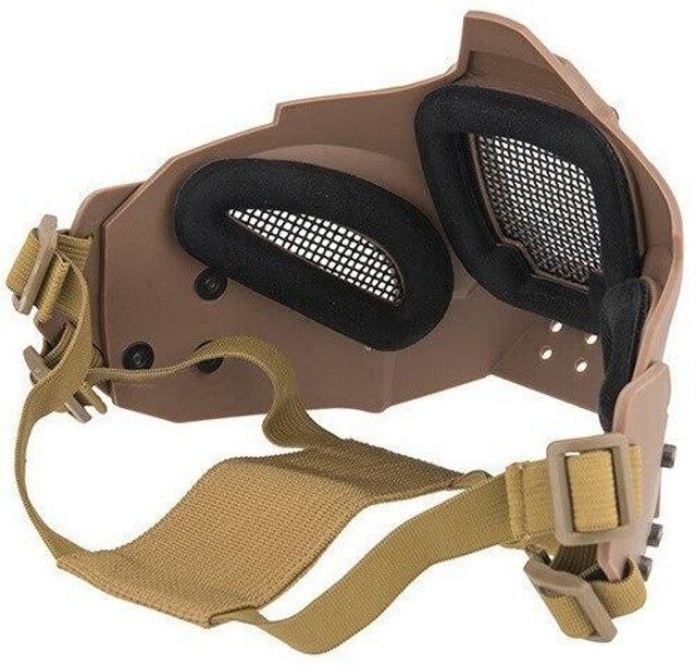 Mesh & Polymer Retro Mecha Lower Face Protection System, Tan