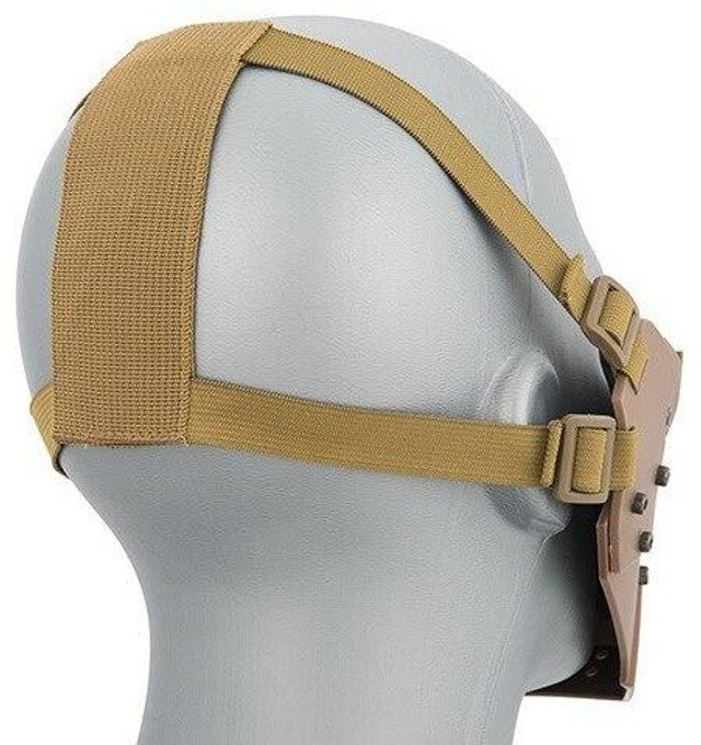 Mesh & Polymer Retro Mecha Lower Face Protection System, Tan