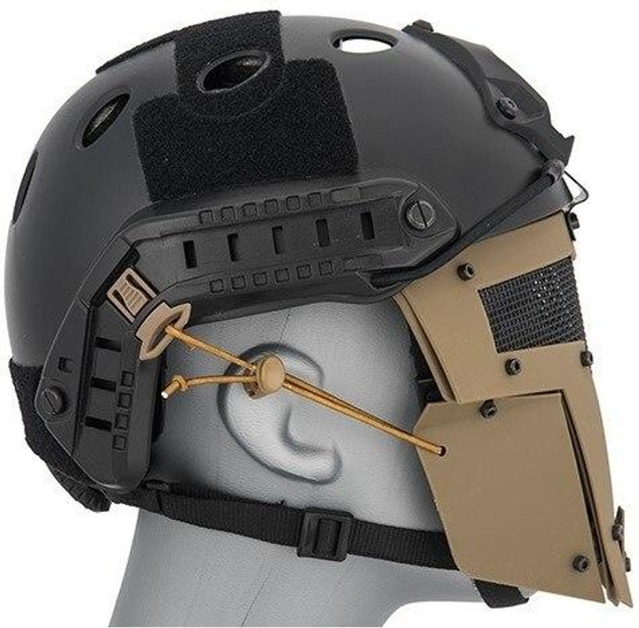 Mesh Mask Face for Airsoft Helmet Systems, Tan