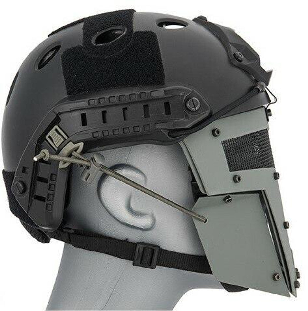 Mesh Mask Face Shield for Airsoft Helmet Systems, Gray