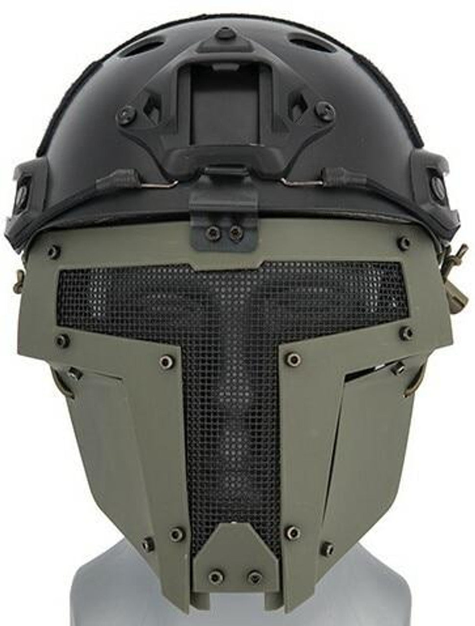 Mesh Mask Face Shield for Airsoft Helmet Systems, OD Green