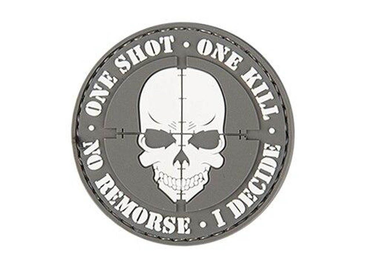 "One Shot, One Kill" PVC Patch, Gray