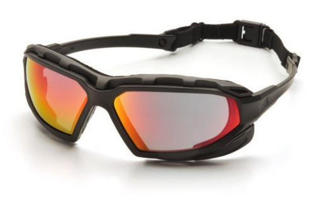 Pyramex Highlander Plus Airsoft Safety Goggles, Sky Red Mirror Lens