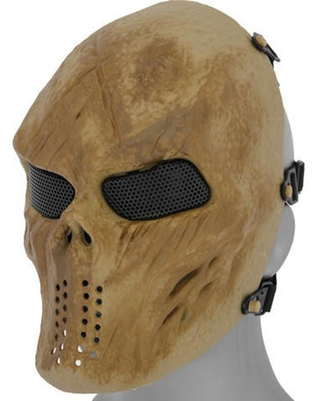 UK Arms Villain Skull Mesh Face Mask, Dried Bone