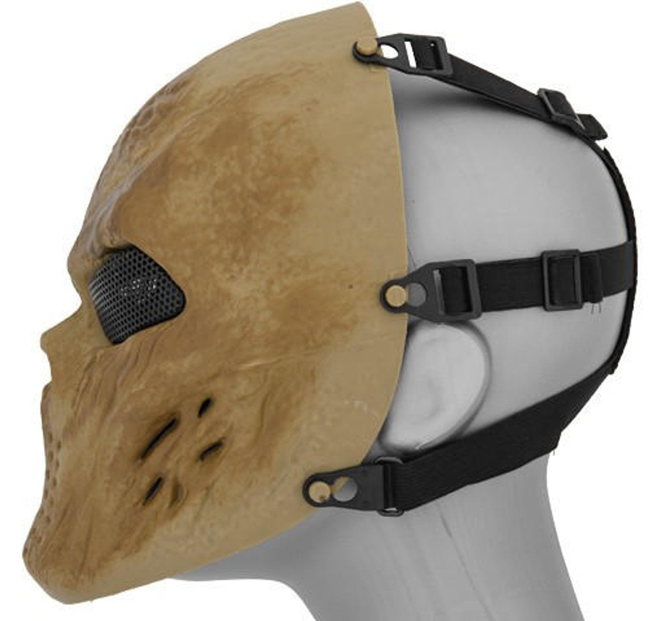 UK Arms Villain Skull Mesh Face Mask, Dried Bone