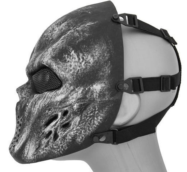 UK Arms Villain Skull Mesh Face Mask, Silver/Black