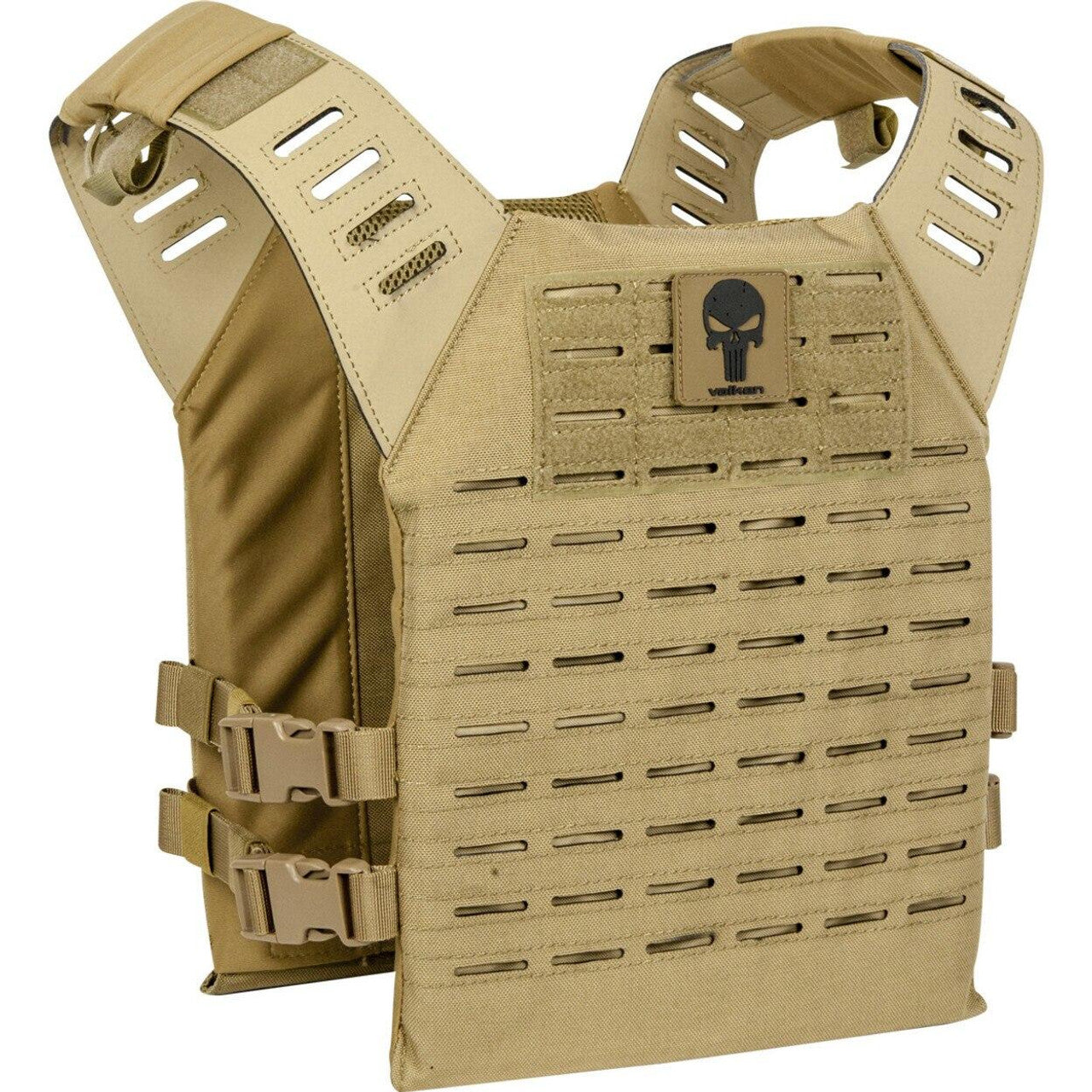 Valken Alpha Plate Carrier LC, Tan w/ Skull