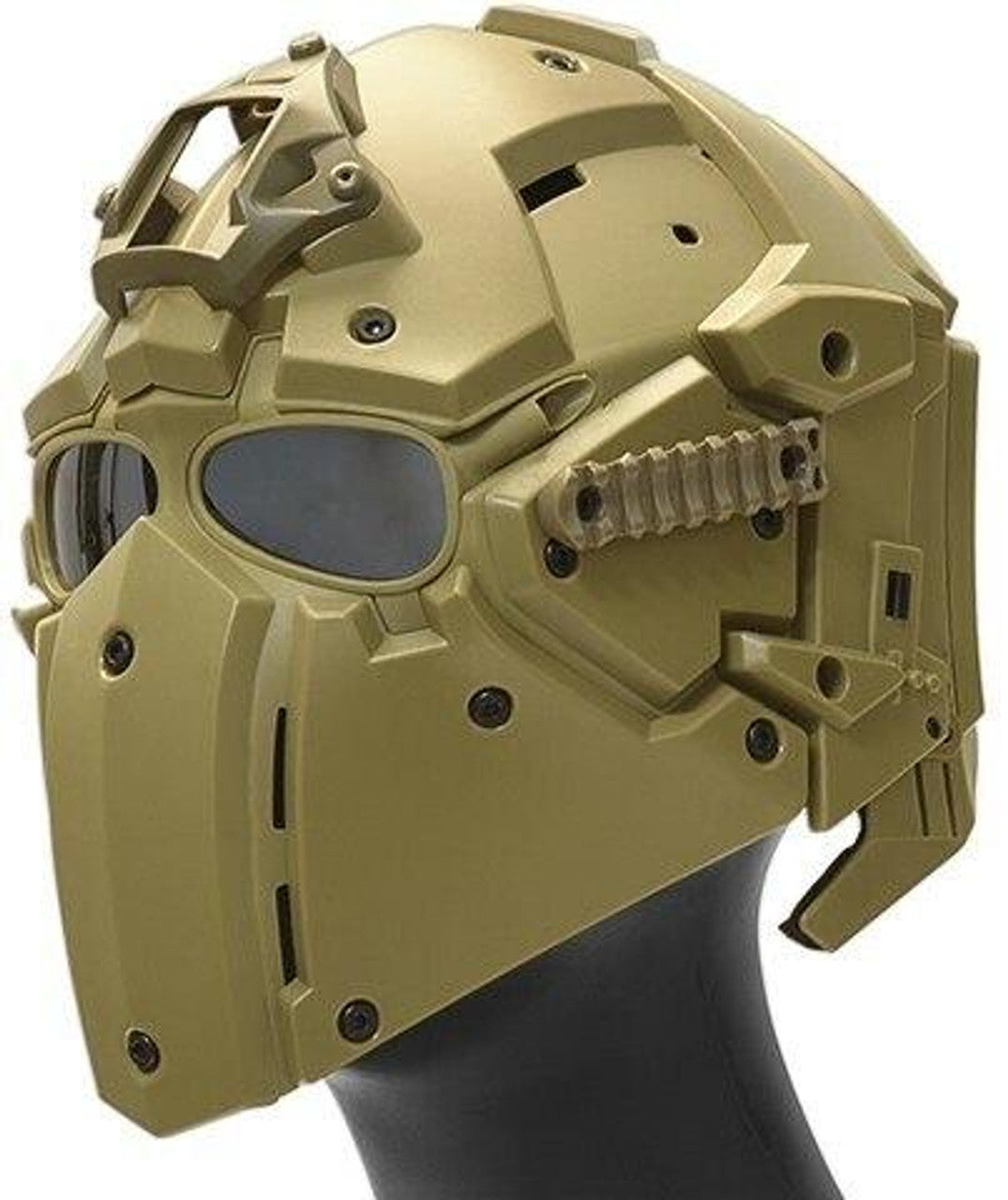 WoSport Tactical Helmet w/ NVG Shroud & Transfer Base, Tan