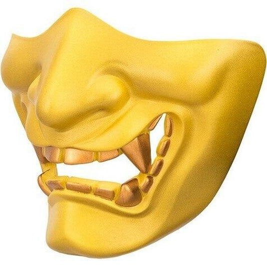 Yokai Ogre Padded Polymer Lower Face Mask, Gold