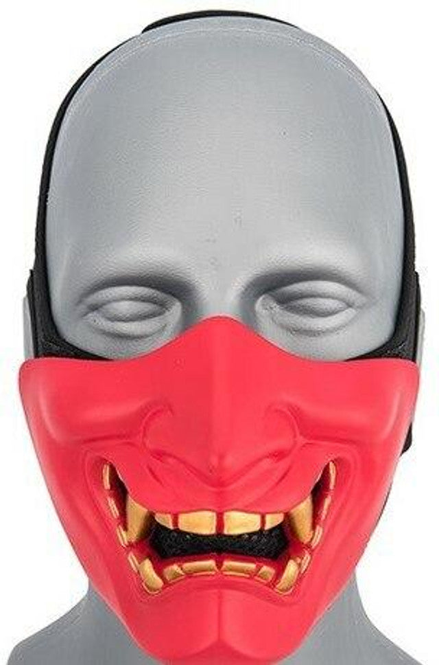 Yokai Ogre Padded Polymer Lower Face Mask, Red