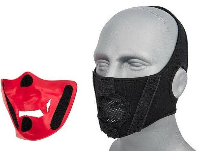 Yokai Ogre Padded Polymer Lower Face Mask, Red