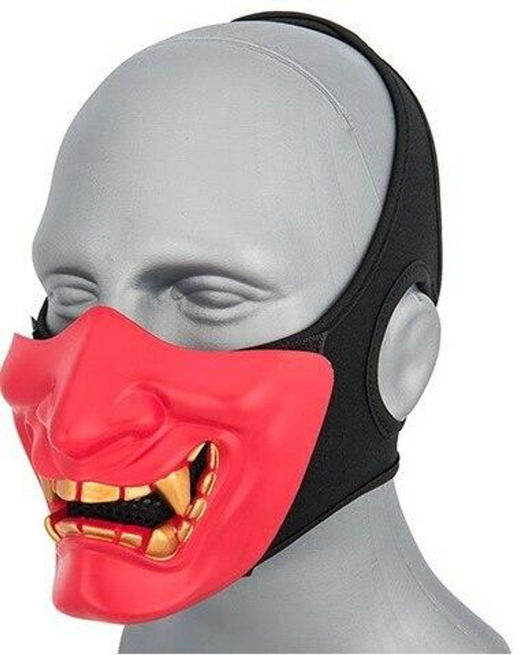 Yokai Ogre Padded Polymer Lower Face Mask, Red