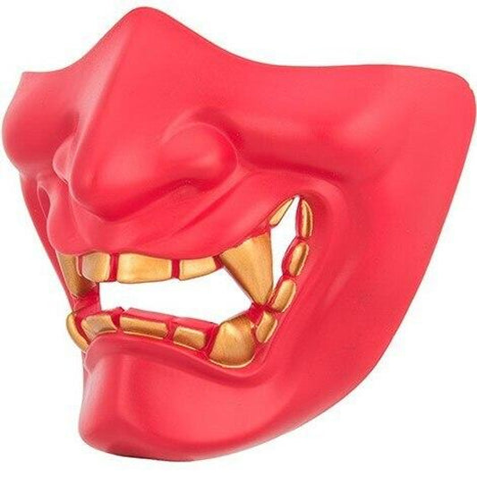 Yokai Ogre Padded Polymer Lower Face Mask, Red